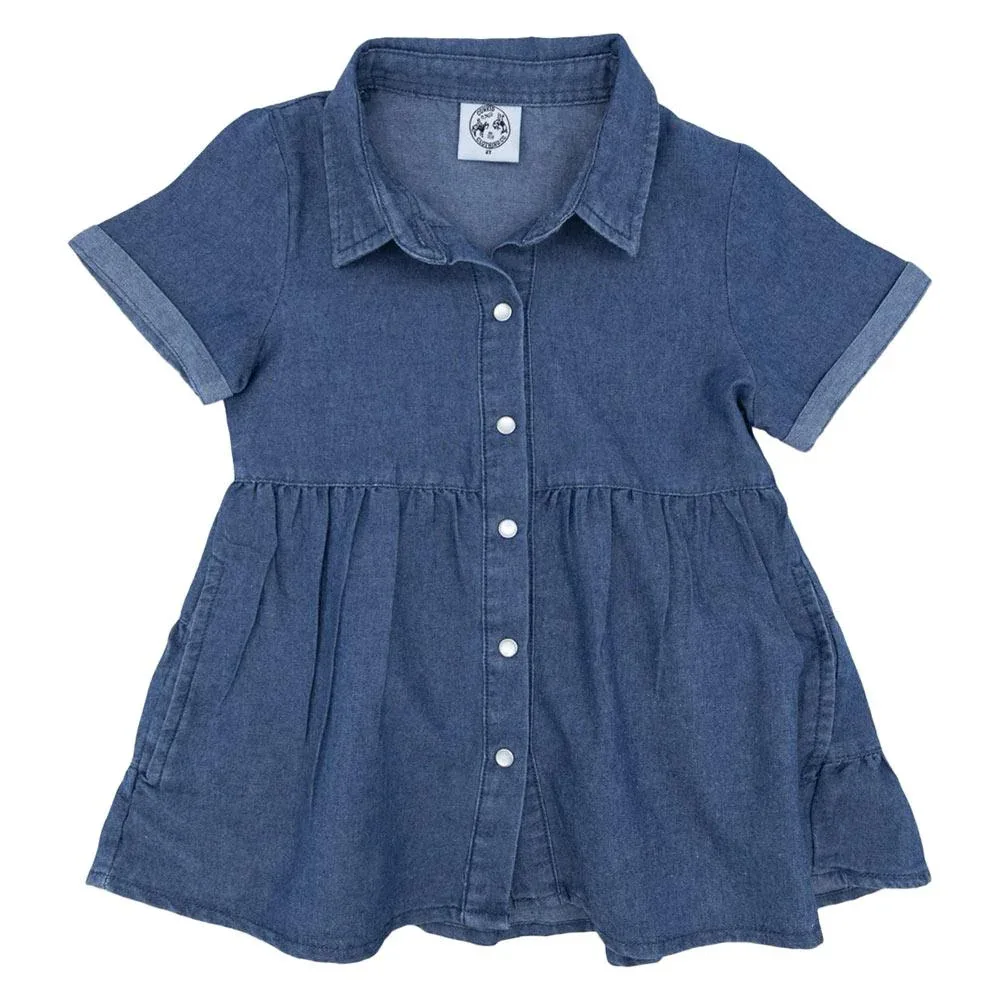 Cowkid Clothing Company Infant Girl's Denim Pearl Snap Dress