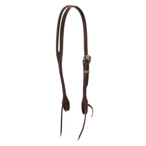 Cowperson Tack Dark Leather Slot Ear Headstall with B286 Buckle