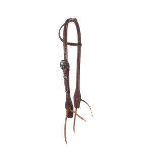 Cowperson Tack Dark Oiled Single Ear Headstall with American Flag Buckle