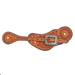 Cowperson Tack Ladies Natural Light Oil Antique Dot Cart Buckle Buckaroo Spur Straps