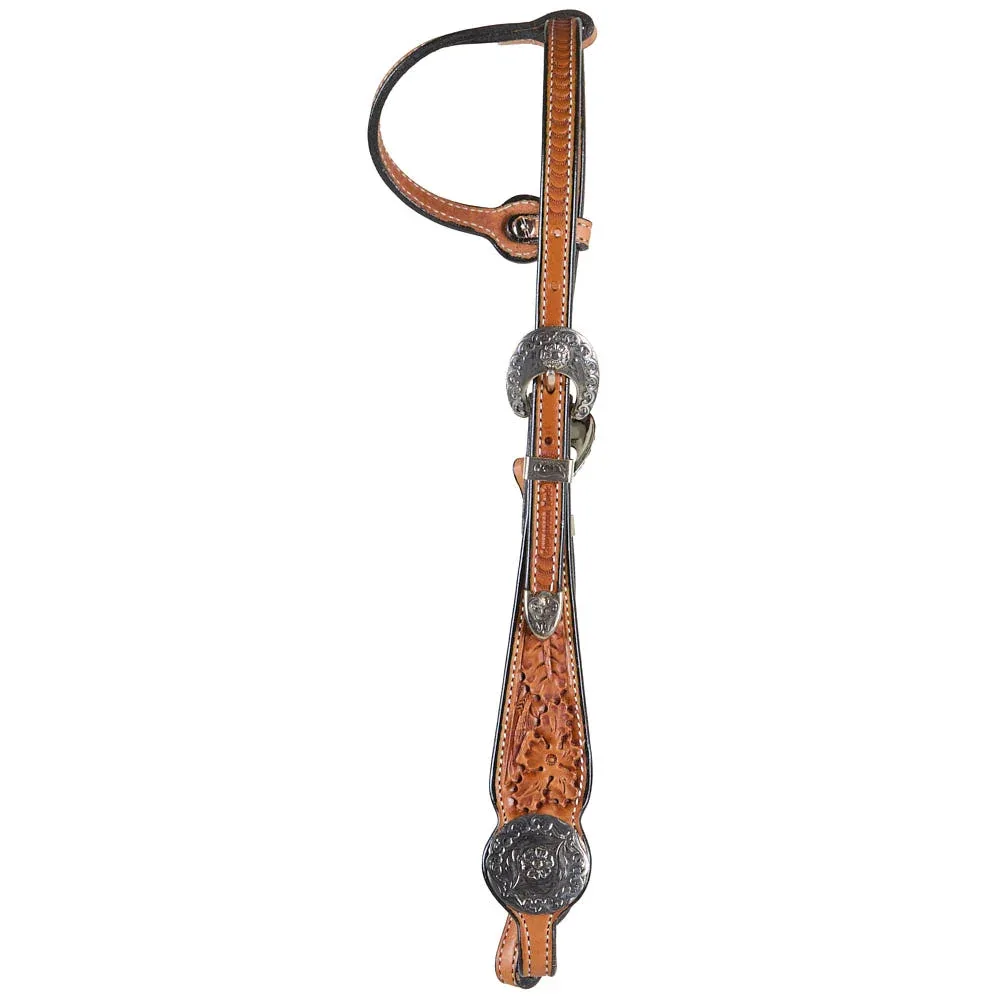 Cowperson Tack Light Oil Single Ear Silver Show Headstall - Image 2