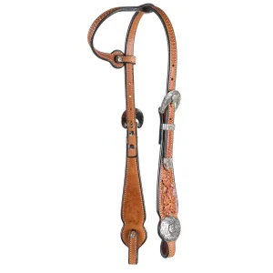 Cowperson Tack Light Oil Single Ear Silver Show Headstall