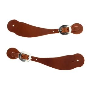 Cowperson Tack Men's Natural Slick Leather Dove Wing Spur Straps