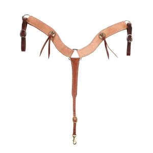 Cowperson Tack Natural Roughout Slotted Bar Concho Breast Collar