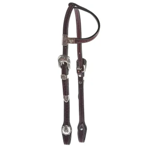Cowperson Tack Silver Engraved Single Ear Basket Stamp Show Headstall