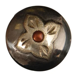 Cowpuncher 1in Floral Engraved Concho