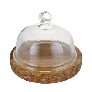 Creative Brands Glass Dome with Carved Base