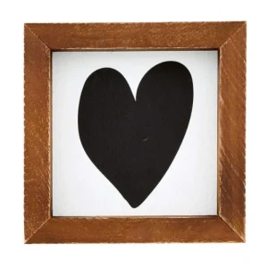 Creative Brands Mini Black Heart Wood Sign