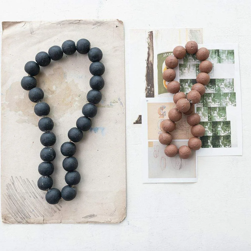 Creative Co-Op Black Cement Beads - Image 2