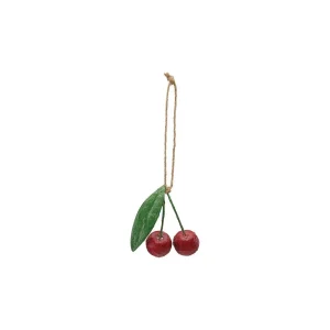 Creative Co-Op Cherry Paper Mache Ornament