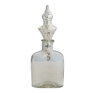 Creative Co-Op Embossed Glass Bottle w/Stopper