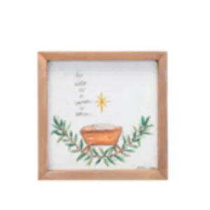 Creative Co-Op For Unto Us A Savior Is Born Framed Wall Decor