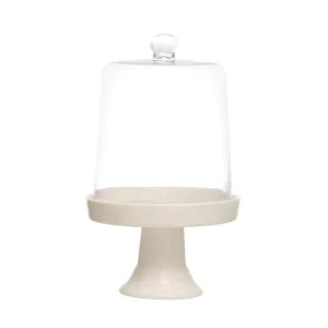 Creative Co-Op Glass Pedestal with Glass Cloche