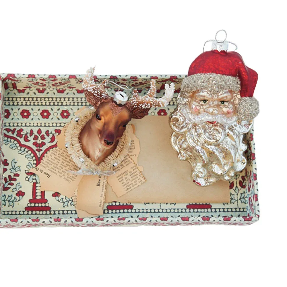 Creative Co-Op Glass Santa Head Ornament - Image 2