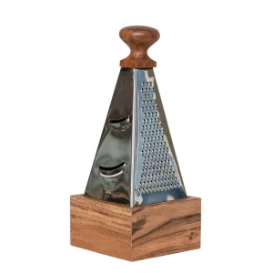 Creative Co-Op Grater with Acacia with Wood Handle