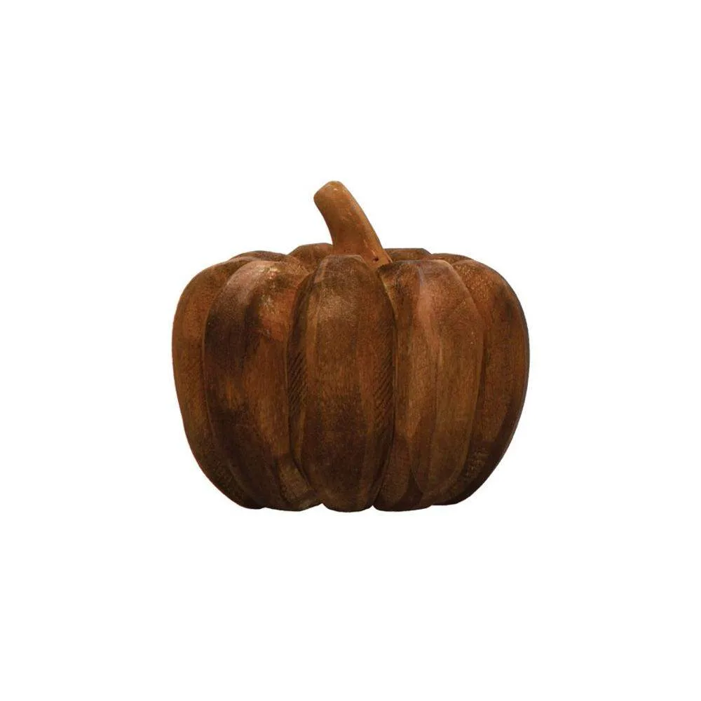 Creative Co-Op Hand Carved Poplar Wood Pumpkin