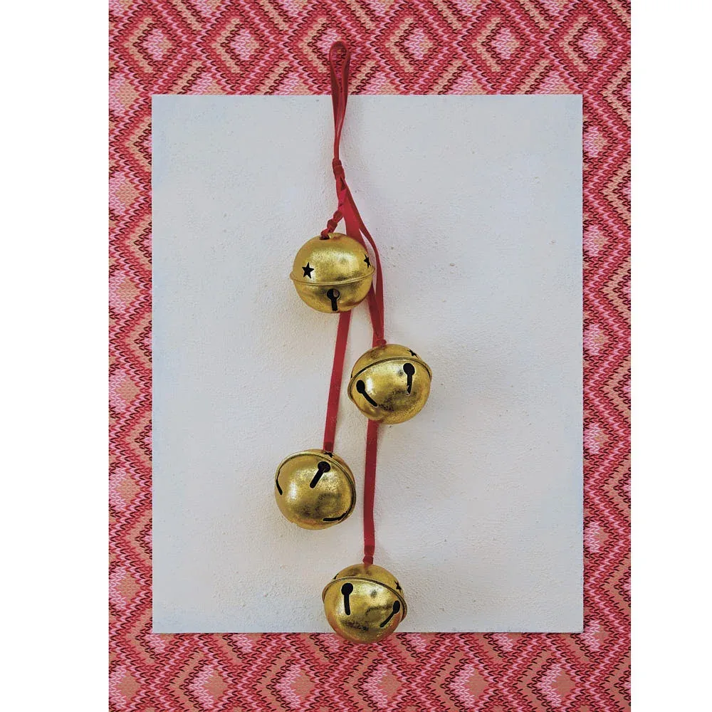 Creative Co-Op Hanging Gold Metal Bells - Image 2