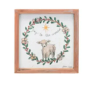 Creative Co-Op Joy To The World Framed Wall Decor