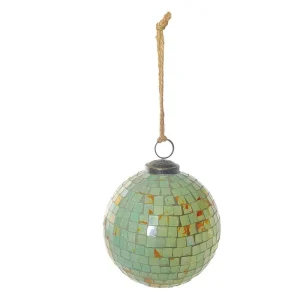 Creative Co-Op Large Glass Marbled Mosaic Ornament