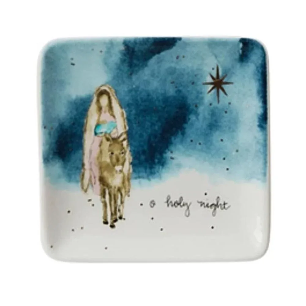 Creative Co-Op O Holy Night Square Dish