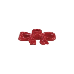 Creative Co-Op Red Christmas Bow Candle Holder