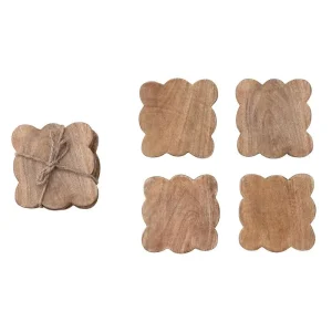 Creative Co-Op Scalloped Wood Coasters