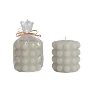 Creative Co-Op Unscented Hobnail Pillar Candle