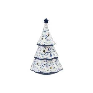 Creative Co-Op White and Blue LED Christmas Tree