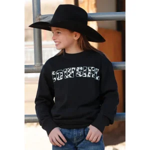 Cruel Denim Girls Cowgirl Black Sweatshirt