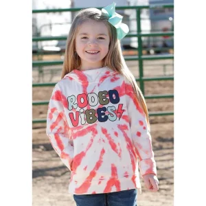 Cruel Denim Girls Pink Tie Dye Rodeo Vibes Hoodie