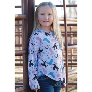 Cruel Denim Girl's Purple Print Top