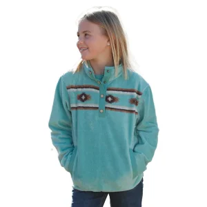 Cruel Denim Girl's Turquoise Fleece Pullover