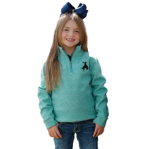 Cruel Denim Girl's Turquoise Print Pullover