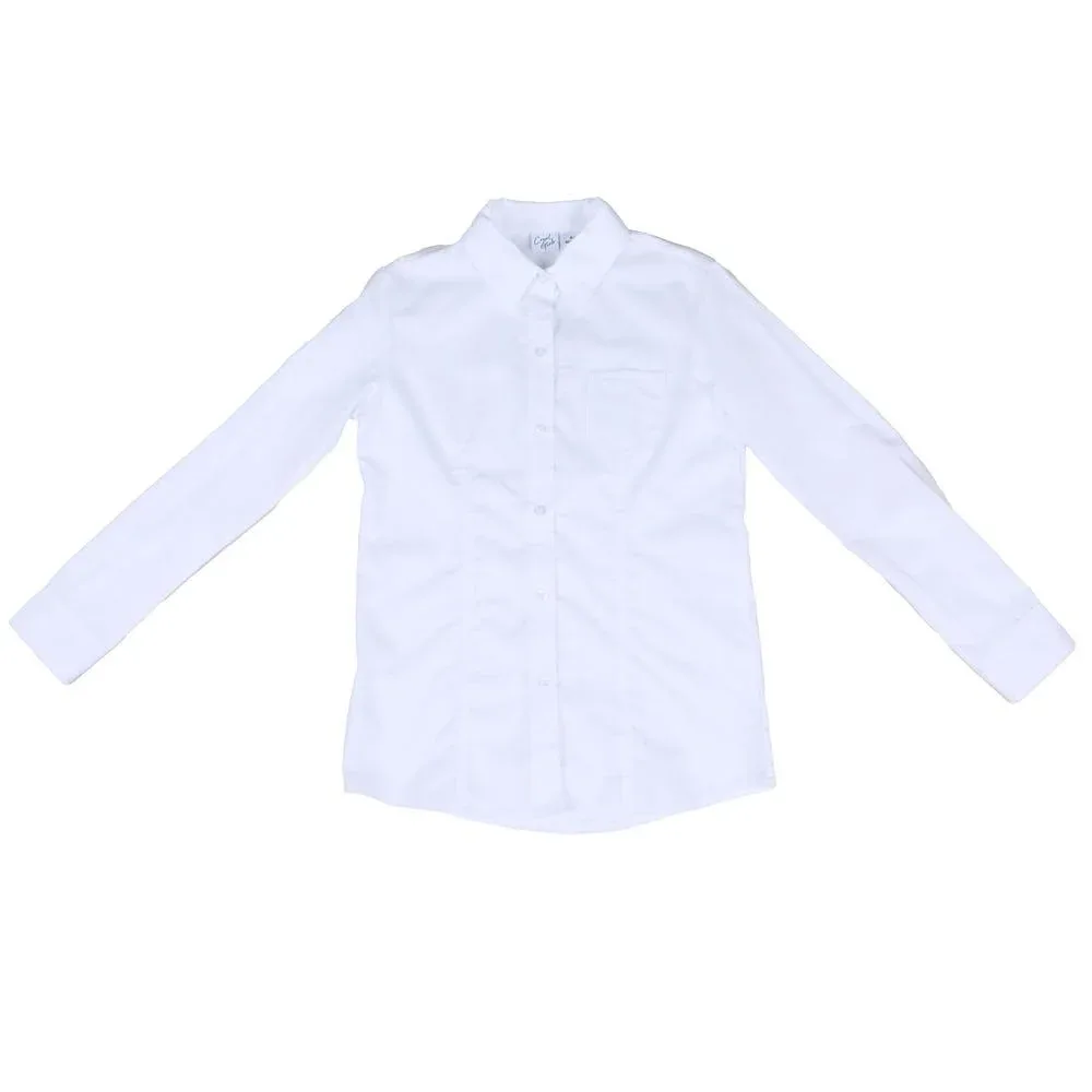 Cruel Denim Girl's White Solid Long Sleeve Shirt