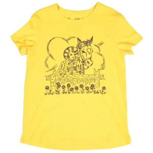 Cruel Denim Girl's Yellow Cowgirl Print Tee Shirt