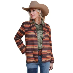 Cruel Denim Women's Brown Striped Blazer
