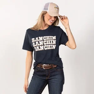 Cruel Girl Womens Navy Short Sleeve Ranchin Tee