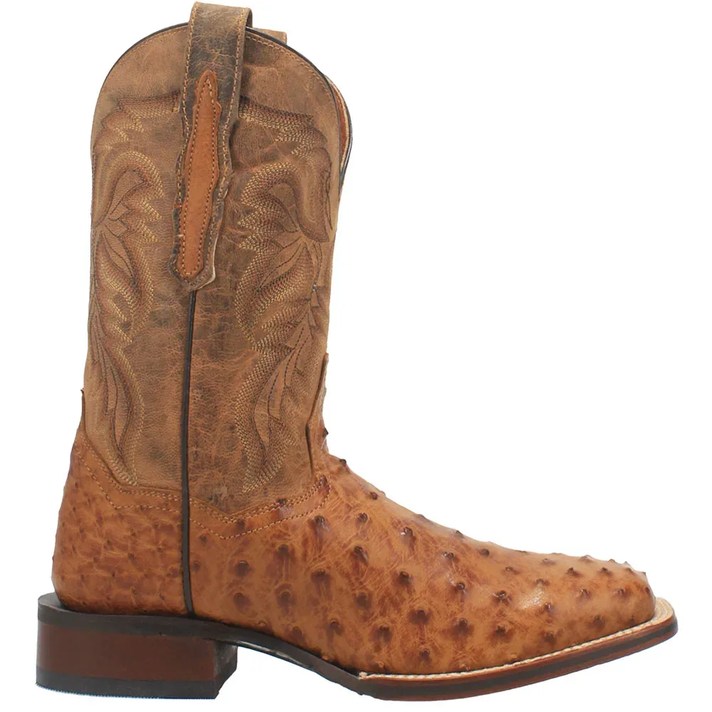 Dan Post Men's Alamosa Saddle Tan Full Quill Ostrich Boots - Image 2