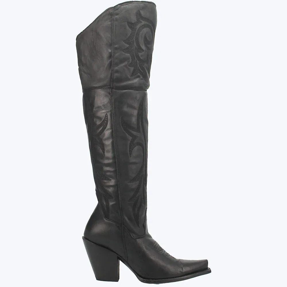 Dan Post Women's Black Jilted Knee High Boots - Image 2