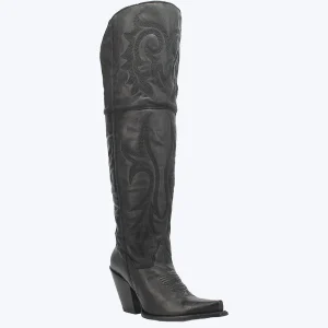 Dan Post Women's Black Jilted Knee High Boots