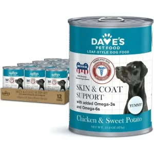 Dave's Pet Food Skin & Coat Support Chicken & Sweet Potato Recipe Pate Wet Dog Food 12ea/13 oz