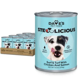 Dave's Pet Food Stewlicious Surf & Turf Chicken and Salmon Dog Food 12ea / 13.2 oz