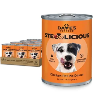 Dave's Stewlicious Chicken Pot Pie Dinner Wet Dod Food 12ea/13.2 oz