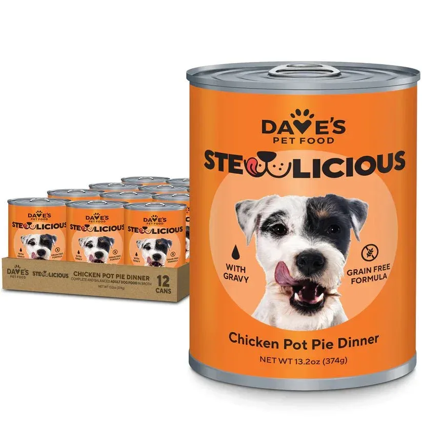 Dave's Stewlicious Chicken Pot Pie Dinner Wet Dod Food 12ea/13.2 oz