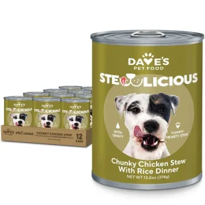 Dave's Stewlicious Chunky Chicken and Rice Stew Dog Food 12ea/13.2 oz