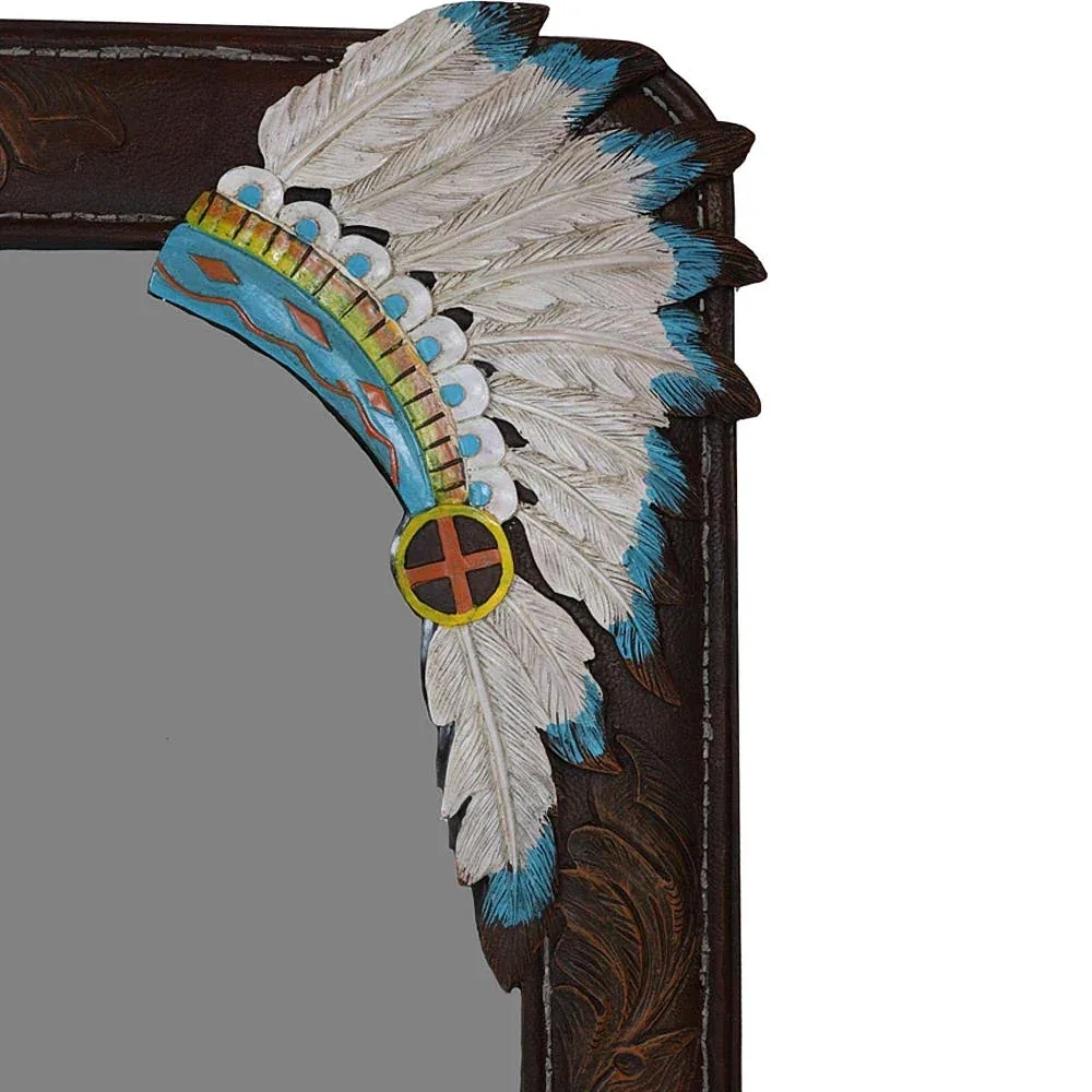 Deleon Rustic Southwestern Headdress Mirror 20x20 - Image 2