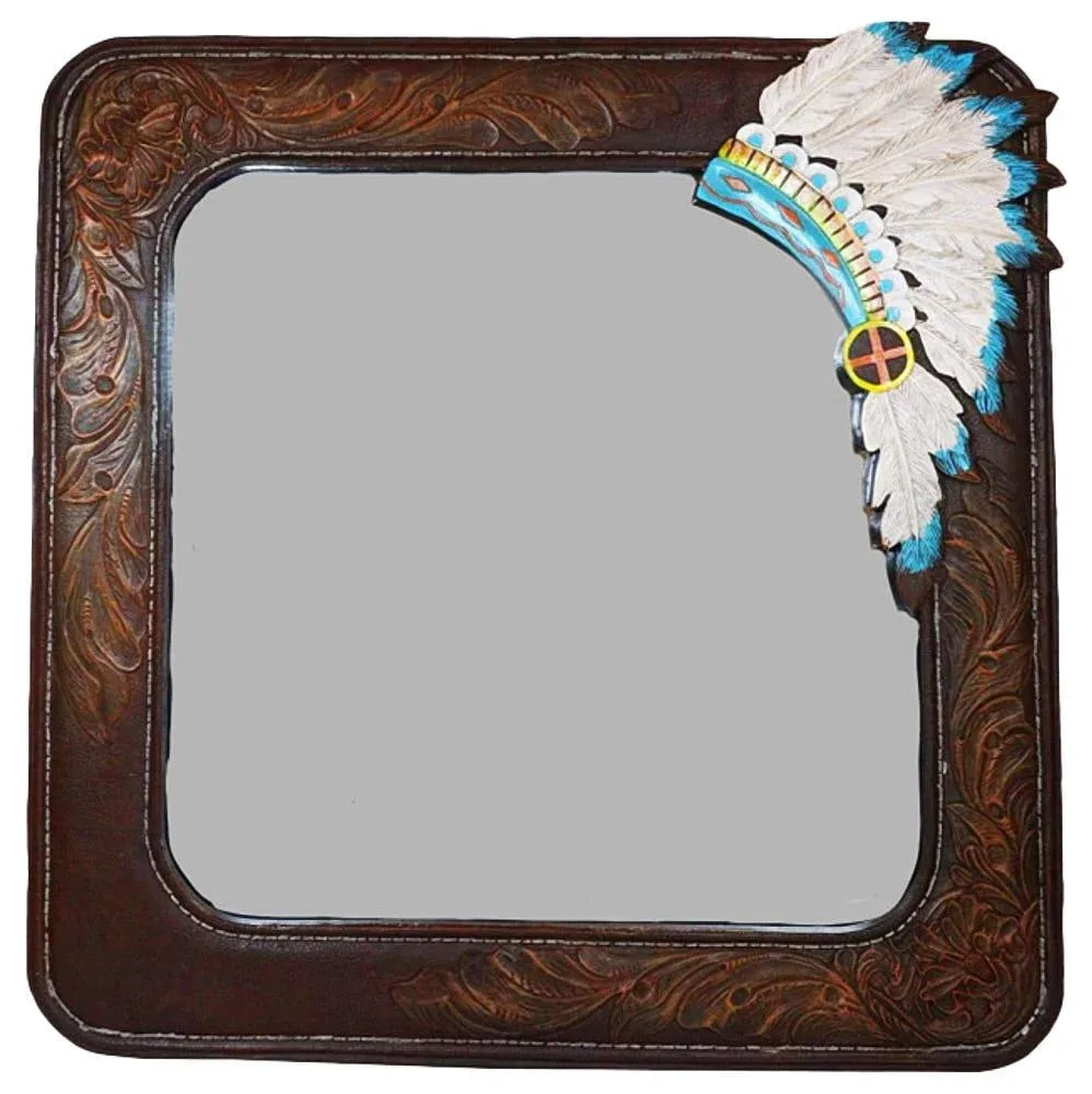 Deleon Rustic Southwestern Headdress Mirror 20x20