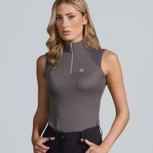 Derina Ladies Technical Sleeveless Riding Top Anthracite Grey