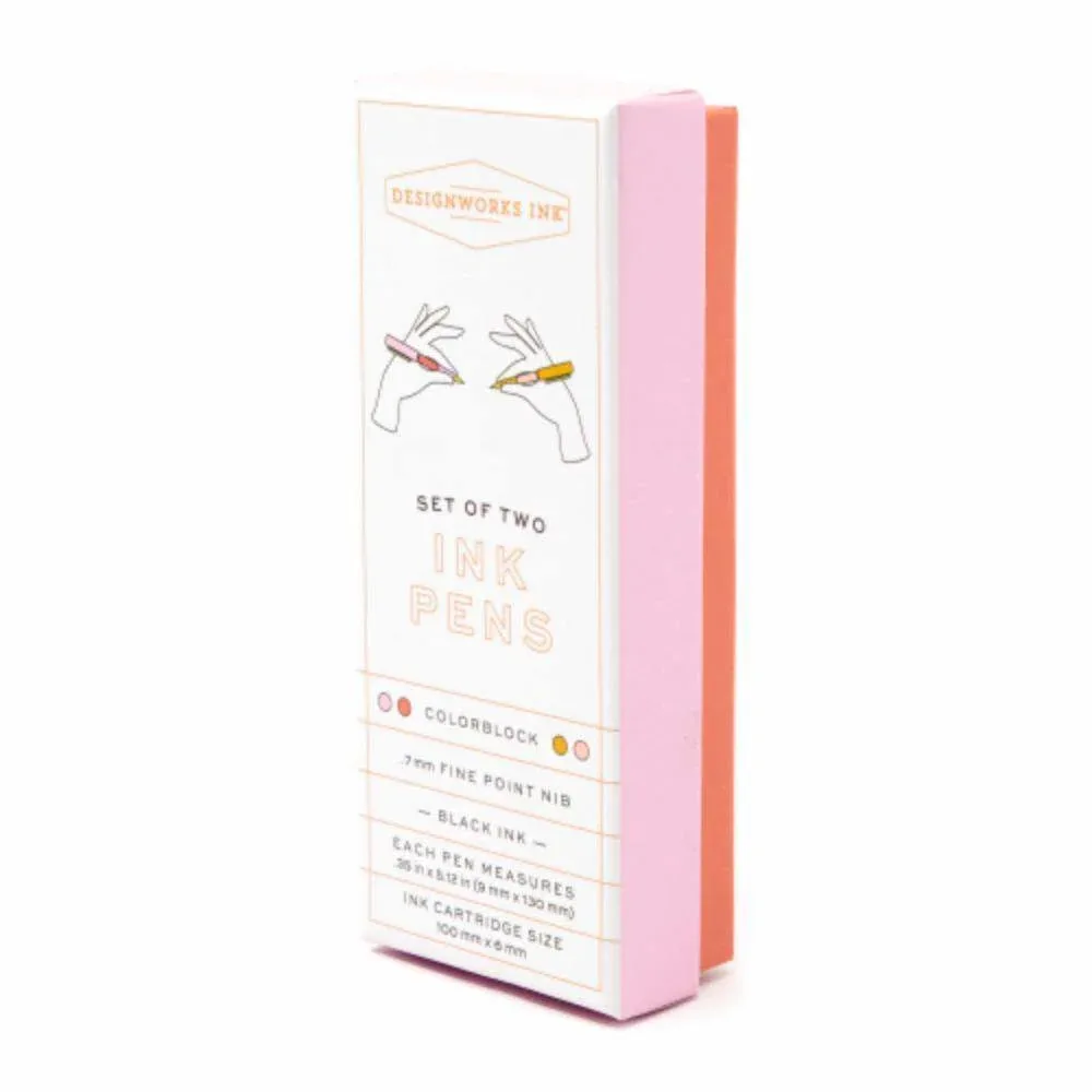 Designworks Ink Designwork Two Set Colorblock Pen Set Rosewood Blush