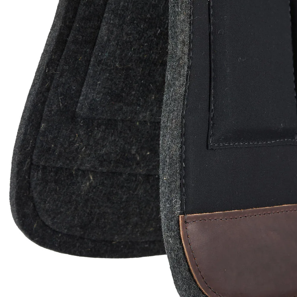 Diamond Wool Pad Company Black Round Contoured 30x30 Shim Saddle Pad - Image 2